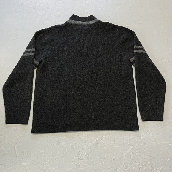 Bowen & Wright Mens  Size XL Black Lambs Wool Sweater 4 Button Mock Neck - Picture 2 of 10